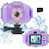 Picture of Agoigo Kids Waterproof Underwater Camera Toys for 3-12 Year Old Boys Girls Christmas Birthday Gifts Children HD Video Digital Cameras 2 Inch IPS Screen with 32GB Card (Purple)