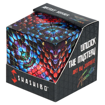 Picture of SHASHIBO Shape Shifting Box - Award-Winning, Patented Fidget Cube w/ 36 Rare Earth Magnets - Transforms Into Over 70 Shapes, Download Fun in Motion Toys Mobile App (Artist Series - The Chameleon)