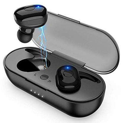 Picture of Wireless Earbuds, Bluetooth 5.0 Wireless Headphones, in-Ear Sweat-Proof Stereo Wireless Earphones with Portable Charging Case, Mic