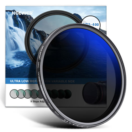 Picture of NEEWER 72mm MRC Variable ND Filter ND2-ND400, Neutral Density Adjustable ND Filter (0.3 to 2.7,1 to 9 Stops), Multi Layer Coated Optical Glass, Water Repellent & Scratch Resistant Ultra Slim Filter