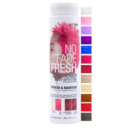 Picture of NO FADE FRESH Hot Pink Hair Color Depositing Conditioner with BondHeal Bond Rebuilder - Maintain & Refresh Bright Pink Color, Deep Conditioner Hair Mask - Sulfate, Paraben & Ammonia Free 6.4 oz
