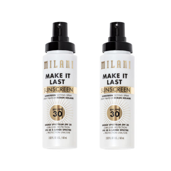 Picture of Milani Make It Last Sunscreen Setting Spray with SPF30 - Makeup Primer and Setting Spray with Sunscreen, Long Lasting Makeup Finishing Spray - 2 Pack