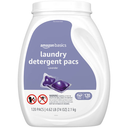 Picture of Amazon Basics Laundry Detergent Pacs, Lavender Scent, 120 Count (Previously Solimo)