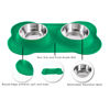 Picture of Hubulk Pet Dog Bowls 2 Stainless Steel Dog Bowl with No Spill Non-Skid Silicone Mat + Pet Food Scoop Water and Food Feeder Bowls for Feeding Small Medium Large Dogs Cats Puppies (X- L, Huntergreen)