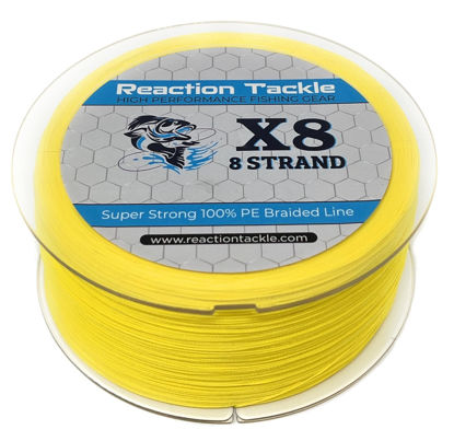 Picture of Reaction Tackle Braided Fishing Line - 8 Strand Hi Vis Yellow 40LB 500yd