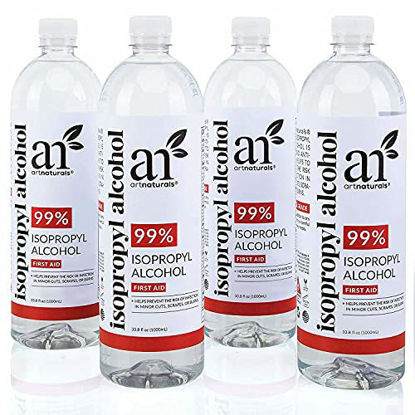 Picture of Isopropyl Alcohol 99% Pure - 4 Pack -1 Gallon 33.8OZ - Made in The USA