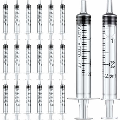 Picture of 20 Packs Plastic Syringe with Measurement, Suitable for Measuring, Watering, Refilling (2.5 ml)