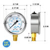 Picture of MEANLIN MEASURE 0~5000Psi Stainless Steel 1/4" NPT 2.5" FACE DIAL Liquid Filled Pressure Gauge WOG Water Oil Gas Lower Mount
