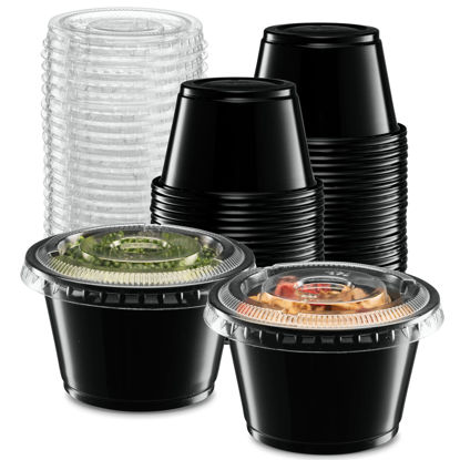 130 Sets - 2 Oz Jello Shot Cups, Small Plastic Containers with Lids,  Airtight and Stackable Portion Cups, Salad Dressing Container, Dipping Sauce  Cups, Condiment Cups for Lunch, Party to Go, Trips 2oz - 130