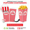 Picture of [50 Pack] Movie Theater Popcorn Boxes Disposable Red & White Striped - 30 oz Capacity - Vintage Snack Box Concession and Carnival Party Supplies, Individual Popcorn Bucket Containers