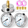 Picture of MEANLIN MEASURE 0~60Psi Stainless Steel 1/4" NPT 2.5" FACE DIAL Liquid Filled Pressure Gauge WOG Water Oil Gas Back Mount (Pack of 2）