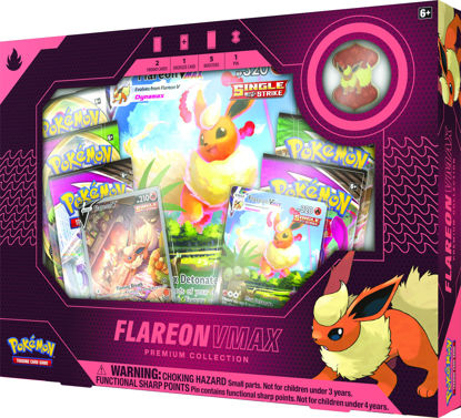 Picture of Pokémon | Vaporeon VMAX / Jolteon VMAX /Flareon VMAX Premium Collection (One at Random) | Card Game | Ages 6+ | 2 Players | 10+ Minutes Playing Time