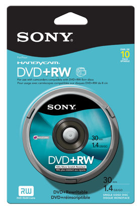 Picture of Sony 8cm DVD plus RW Spindle Skin Pack 10 Pack
