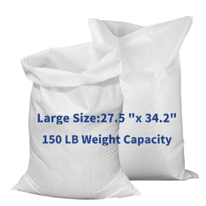 Picture of Sand Bags Polypropylene sandbags UV Protection,150 LB Weight Capacity27.5 x 34.2" sandbags for Flooding Flood Barrier White 10 Packs