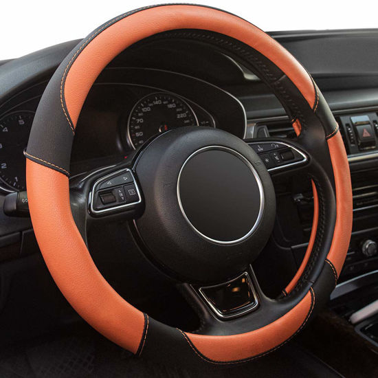 GetUSCart- Xizopucy Steering Wheel Covers Black Universal Microfiber  Leather, Suitable for 14 1/2-15 inch Car Steering Wheel Cover, Breathable,  Anti Slip- Orange