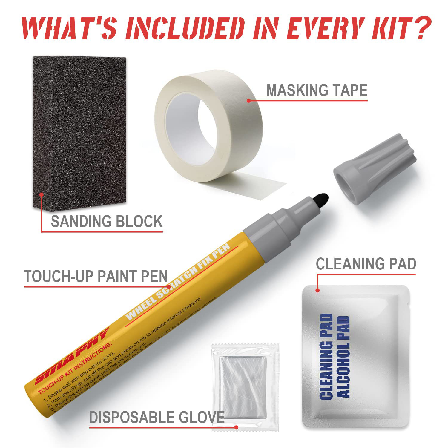GetUSCart- Wheel Repair Kit, Black Rim Touch Up Paint, Rim Paint For ...