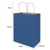 Picture of bagmad 100 Pack 8x4.75x10 inch Medium Blue Gift Paper Bags with Handles Bulk, Kraft Bags, Craft Grocery Shopping Retail Party Favors Wedding Bags Sacks (Blue, 100pcs)