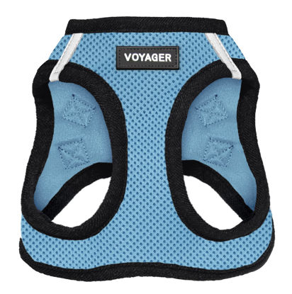 Picture of Voyager Step-in Air Dog Harness - All Weather Mesh Step in Vest Harness for Small and Medium Dogs by Best Pet Supplies - Harness (Baby Blue/Black Trim), XXX-Small