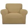 Picture of Easy-Going Stretch Chair Sofa Slipcover 1-Piece Couch Sofa Cover Furniture Protector Soft with Elastic Bottom for Kids, Pet. Spandex Jacquard Fabric Small Checks (Chair, Golden)