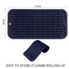 Picture of MicoYang Silicone Dish Drying Mat for Multiple Usage,Easy clean,Eco-friendly,Heat-resistant Silicone Mat for Kitchen Counter,Sink,Bar,Bottle,or Cup Navy Blue S 12inches x 6 inches
