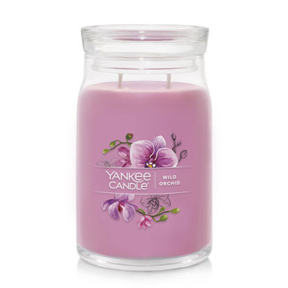 Picture of Yankee Candle Wild Orchid Scented, Signature 20oz Large Jar 2-Wick Candle, Over 60 Hours of Burn Time