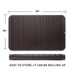 Picture of MicoYang Silicone Dish Drying Mat for Multiple Usage,Easy clean,Eco-friendly,Heat-resistant Silicone Mat for Kitchen Counter or Sink,Refrigerator or Drawer Liner Coffee XXXL 28 inches x 18 inches