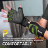 Picture of ihuan Ventilated Weight Lifting Gym Workout Gloves with Wrist Wrap Support for Men & Women, Full Palm Protection, for Weightlifting, Training, Fitness, Hanging, Pull ups (Dark Green, L)