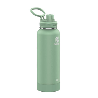 Picture of Takeya Actives Insulated Stainless Steel Water Bottle with Spout Lid, 40 oz, Cucumber
