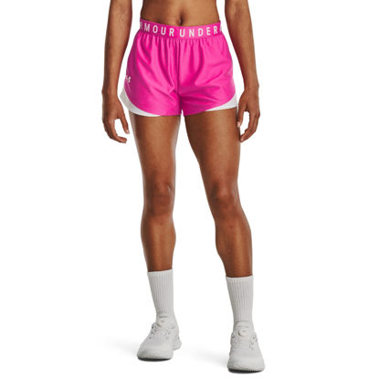 Picture of Under Armour Women's Standard Play Up 3.0 Shorts, (654) Rebel Pink/White/White, Large