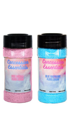 Picture of Perfectware 2ct- 16oz Jars of Cotton Candy Floss Sugar (Pink Vanilla and Blue Raspberry)