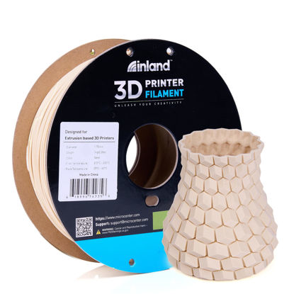 Picture of Inland PLA 3D Printer Filament 1.75mm - Dimensional Accuracy +/- 0.03mm - 1kg Cardboard Spool (2.2 lbs) - Fits Most FDM/FFF Printers - Odor Free, Clog Free Filaments - Sand