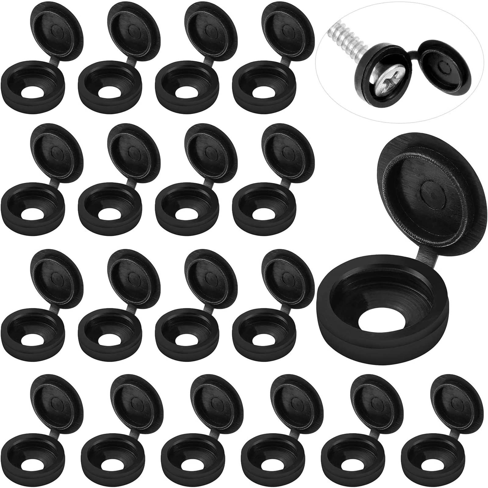 GetUSCart 100 Pieces Hinged Screw Cover Caps Plastic Shutter Screw
