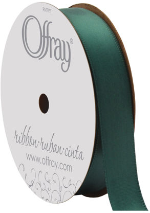 Picture of Berwick Offray 069257 5/8" Wide Single Face Satin Ribbon, Forest Green, 6 Yds