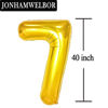 Picture of 17 Number Balloons Gold Big Giant Jumbo Number 17 Foil Mylar Balloons for 17th Birthday Party Supplies 17 Anniversary Events Decorations