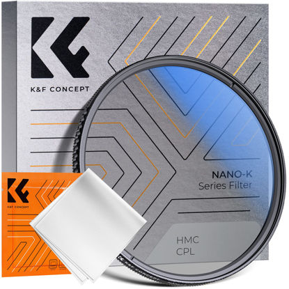 Picture of K&F Concept 37mm Circular Polarizer Filter Ultra-Slim 18 Multi-Coated Optical Glass Circular Polarizing Filter for Camera Lenses with Cleaning Cloth (K Series)