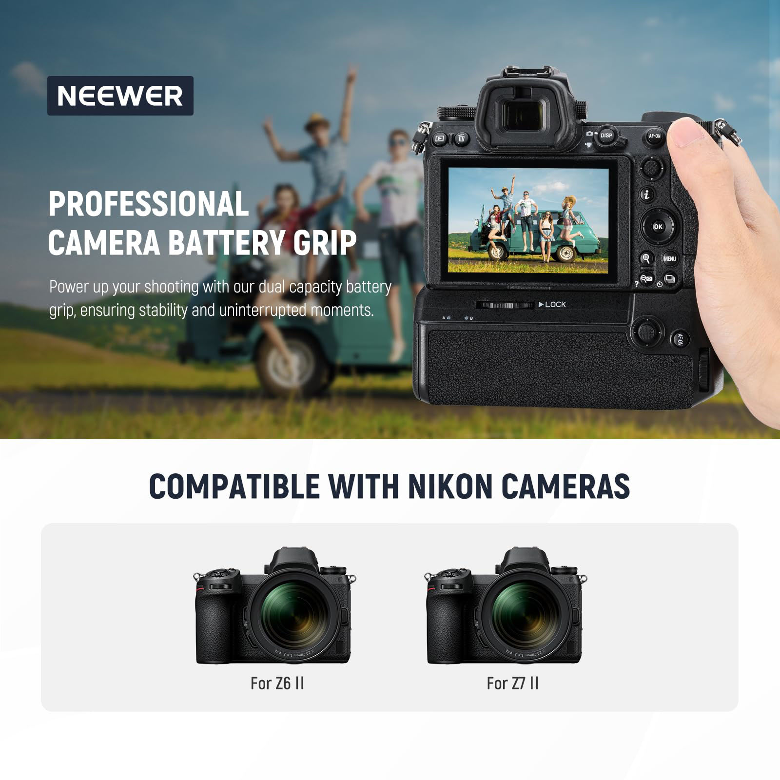 NEEWER MB-N11 poignée de batterie verticale de remplacement avec