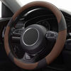 Picture of Xizopucy Steering Wheel Covers Black Universal Microfiber Leather, Suitable for 14 1/2-15 inch Car Steering Wheel Cover, Breathable, Anti Slip- Brown