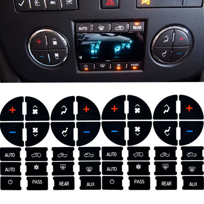 Picture of 2 Packs AC Dash Button Repair Kit -Compatible with Chevy, Best for Fixing Ruined Faded A/C Control Buttons - Decal Replacement Fits Select 07-14 GM Vehicles - Car SUV Van Truck Accessories