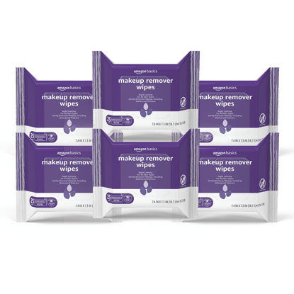 Picture of Amazon Basics Make Up Remover Wipes, Night Calming, 150 Count (6 Packs of 25) (Previously Solimo)