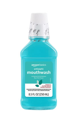 Picture of Amazon Basics Antiseptic Mouthwash, Blue Mint, 8.5 Fluid Ounces, 1-Pack (Previously Solimo)