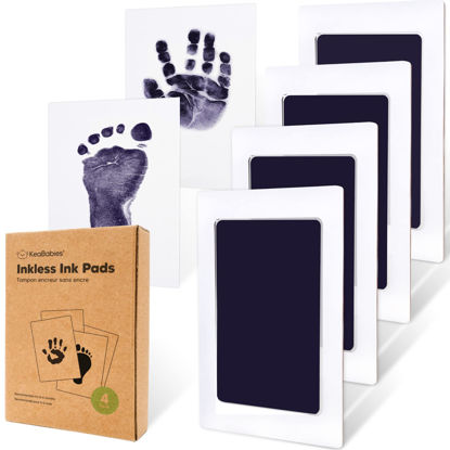 Picture of 4-Pack Inkless Hand and Footprint Kit - Ink Pad for Baby Hand and Footprints - Dog Paw Print Kit,Dog Nose Print Kit - Baby Footprint Kit, Clean Touch Baby Foot Printing Kit, Handprint Kit (Twilight)