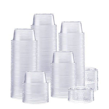 Picture of Comfy Package [200 Sets - 2 oz.] Plastic Disposable Portion Cups with Lids, Souffle Cups, Jello Cups