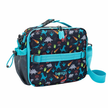 Picture of Bentgo® Kids Lunch Bag - Durable, Double Insulated, Water-Resistant Fabric, Interior & Exterior Zippered Pockets, Water Bottle Holder - Ideal for Children 3+ (Dinosaur)