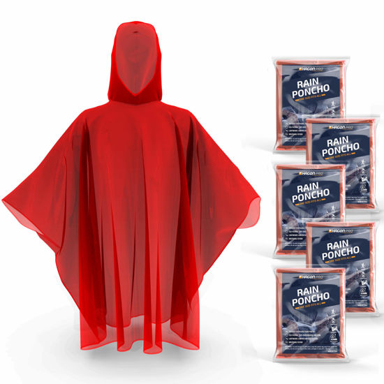 Picture of Hagon PRO Disposable Rain Ponchos for Adults (5 Pack)