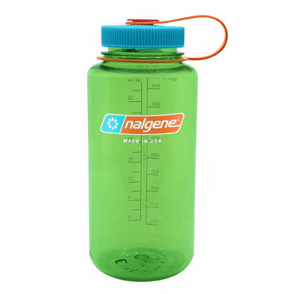 Picture of Nalgene Sustain Tritan BPA-Free Water Bottle Made with Material Derived from 50% Plastic Waste, 32 OZ, Wide Mouth, Pear
