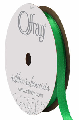 Picture of Berwick Offray 068823 1/4" Wide Single Face Satin Ribbon, Emerald Green, 6 Yds