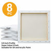 Picture of FIXSMITH Stretched White Blank Canvas - 10 x10 Inch, Bulk Pack of 8, Primed, 100% Cotton, 5/8 Inch Profile of Super Value Pack for Acrylics,Oils & Other Painting Media.
