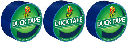 Picture of Duck Brand 1304959 Color Duct Tape, Deep Blue, 1.88 Inches x 20 Yards Each Roll, 3 Rolls