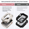 Picture of (2 in 1) Tensea for Waterproof Apple Watch Screen Protector Case SE 2022 Series SE 6 5 4 44mm Accessories, iWatch Protective PC Face Cover Built-in Tempered Glass Film, Front & Back Bumper Women Men