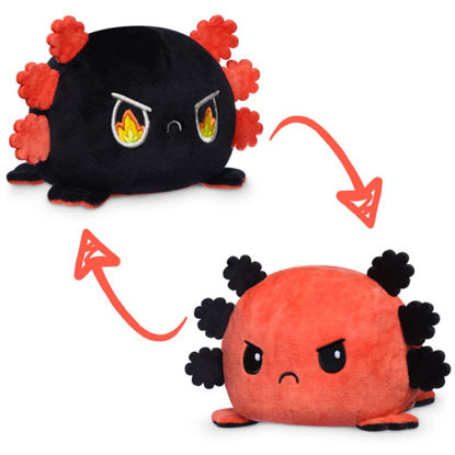 Picture of TeeTurtle | The Original Reversible Axolotl Plushie | Patented Design | Sensory Fidget Toy for Stress Relief | Red + Black | Angry + Rage | Show Your Mood Without Saying a Word!